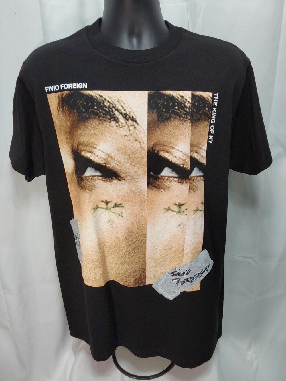 Fivio Foreign Large Black "The King Of NY" Graphic Print T-Shirt #M192